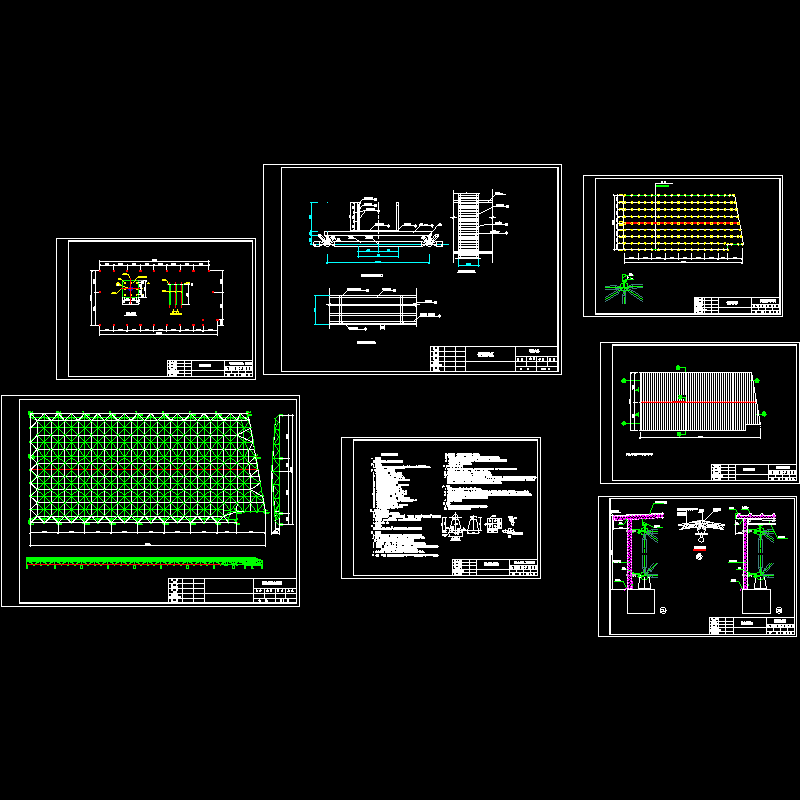 健身馆网架结构设计CAD施工大样图 - 1