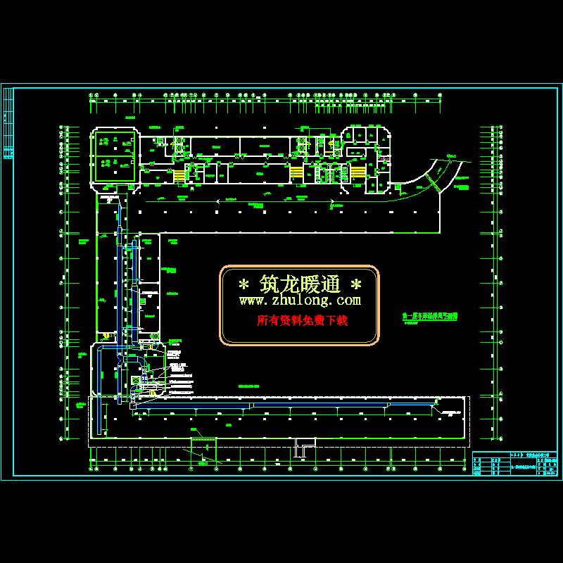 办公楼地下车库送排风CAD图纸 - 1