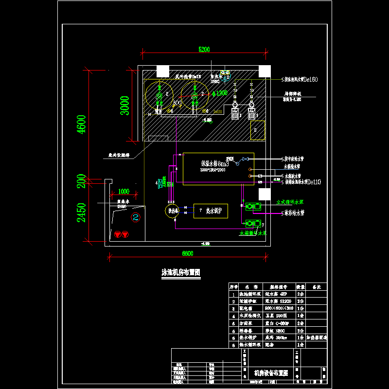 会所泳池机房布置图.dwg