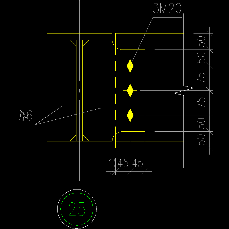 350梁梁连接节点构造CAD详图纸（等高） - 1