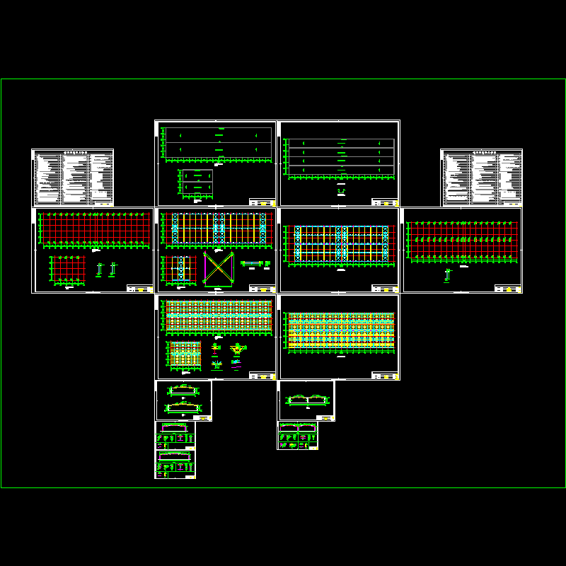 36米两连跨钢屋盖厂房结构CAD施工图纸 - 1