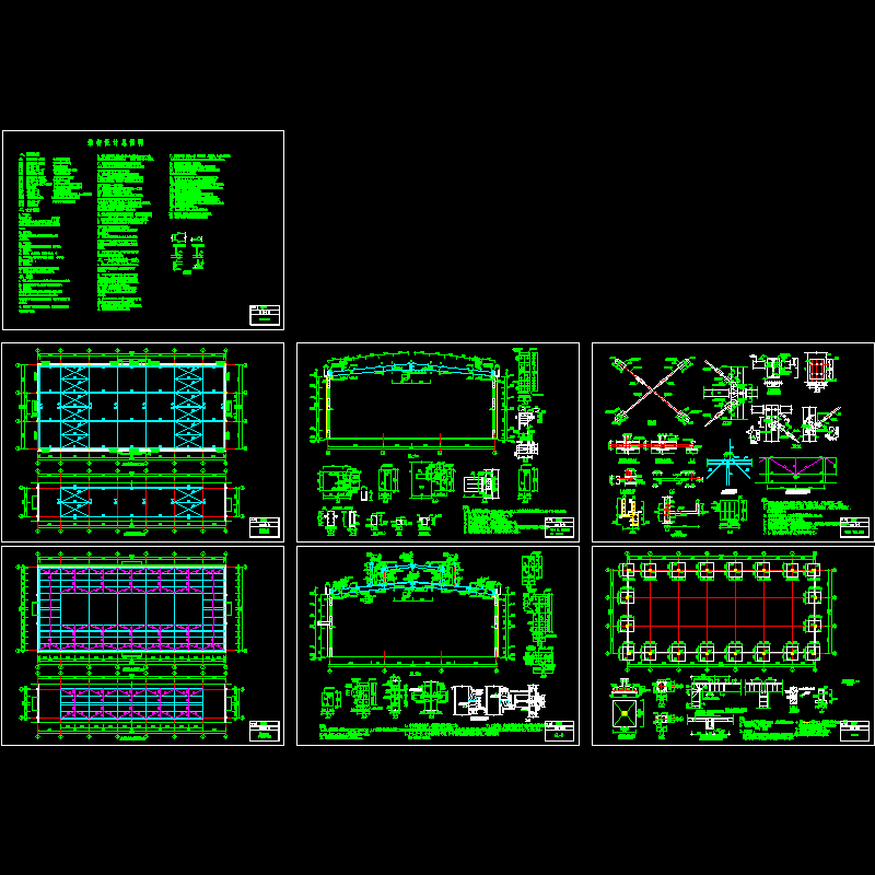 单层18m跨钢结构厂房结构设计CAD施工图纸 - 1