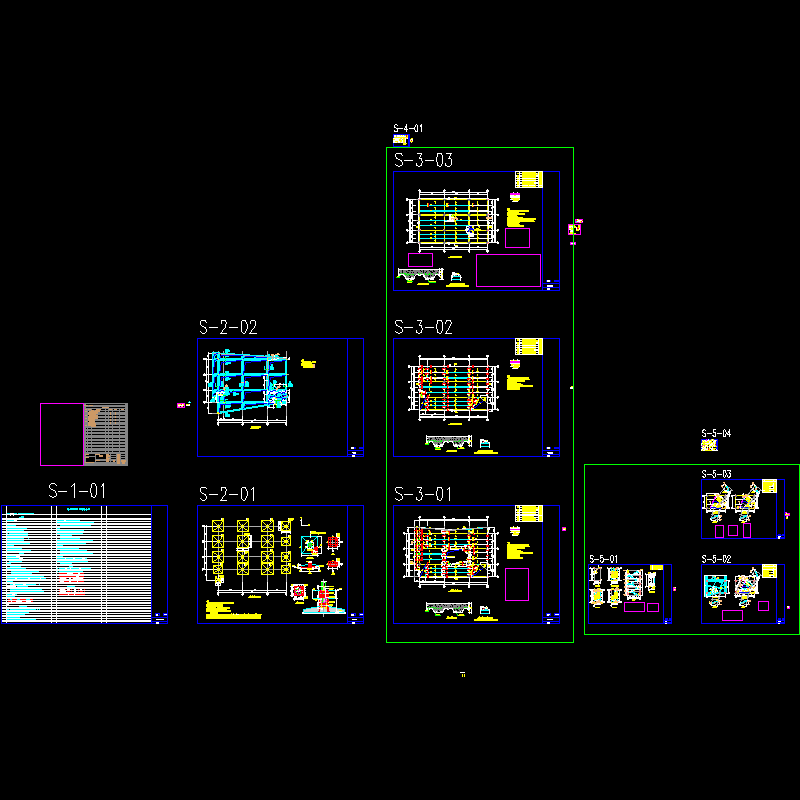 钢框架结构售楼处结构CAD施工图纸（3层独立基础） - 1