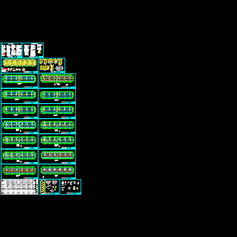 6层现浇框架结构住宅结构CAD施工图纸 - 1