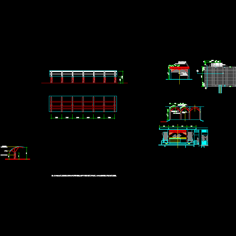 特色花架施工CAD详图纸 - 1