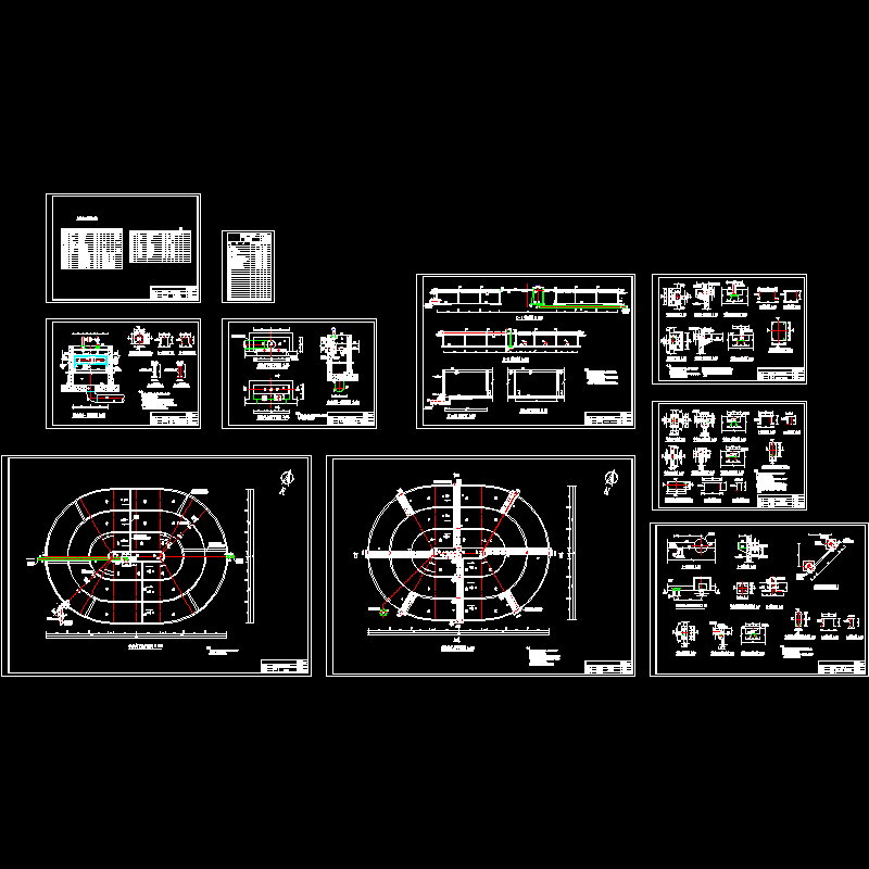 污水处理厂氧化沟全套CAD施工图纸 - 1