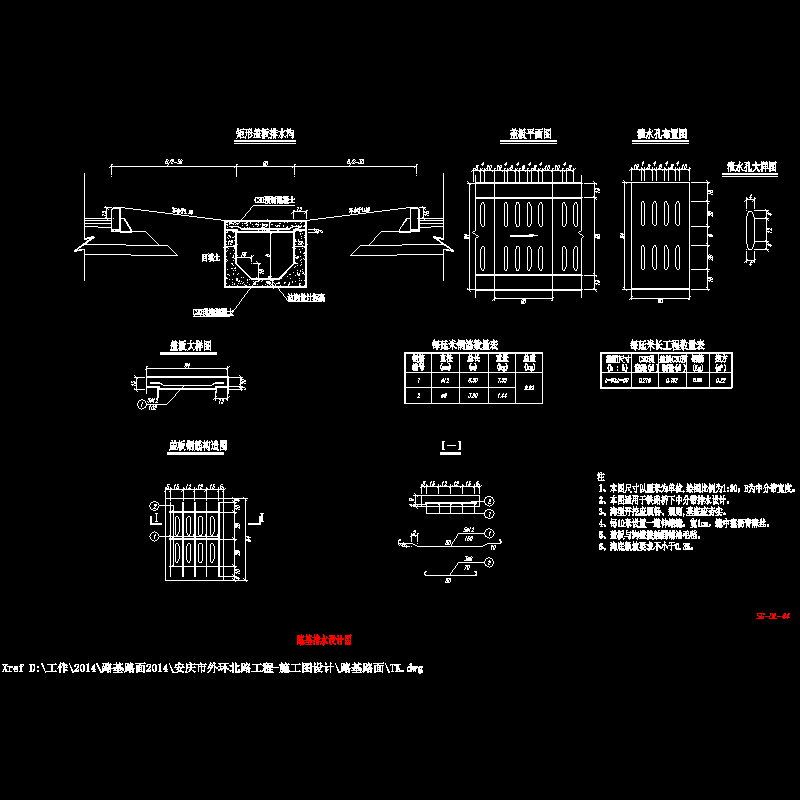 铁路桥下中分带排水设计（矩形盖板排水沟） - 1