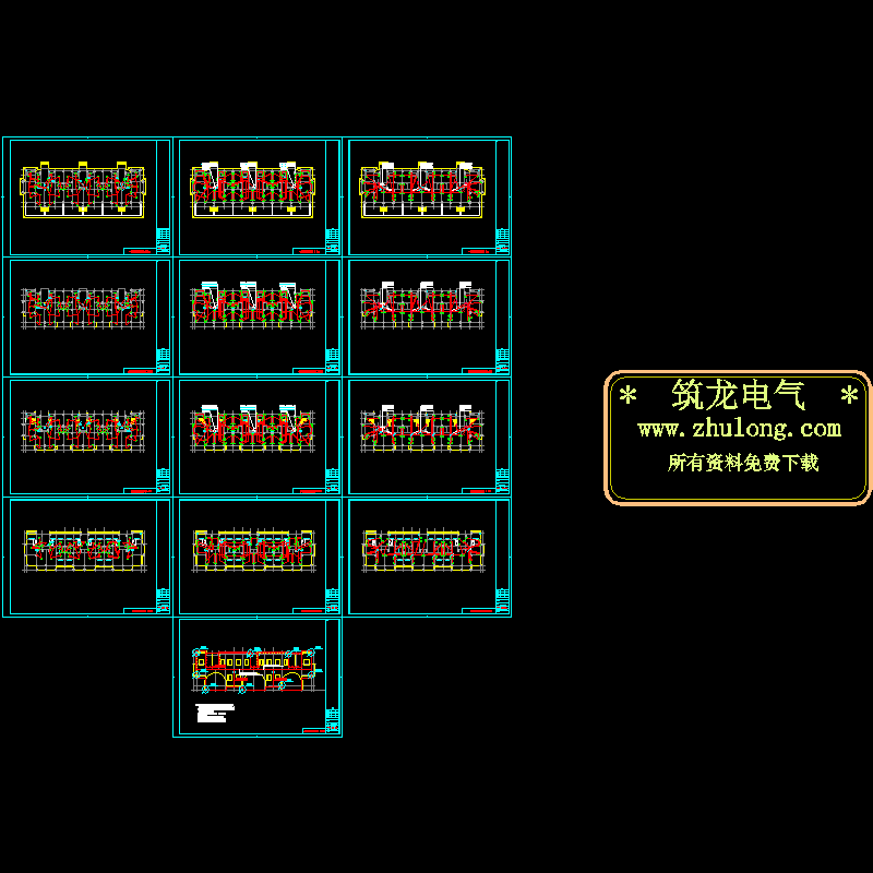 多层住宅电气CAD施工图纸 - 1