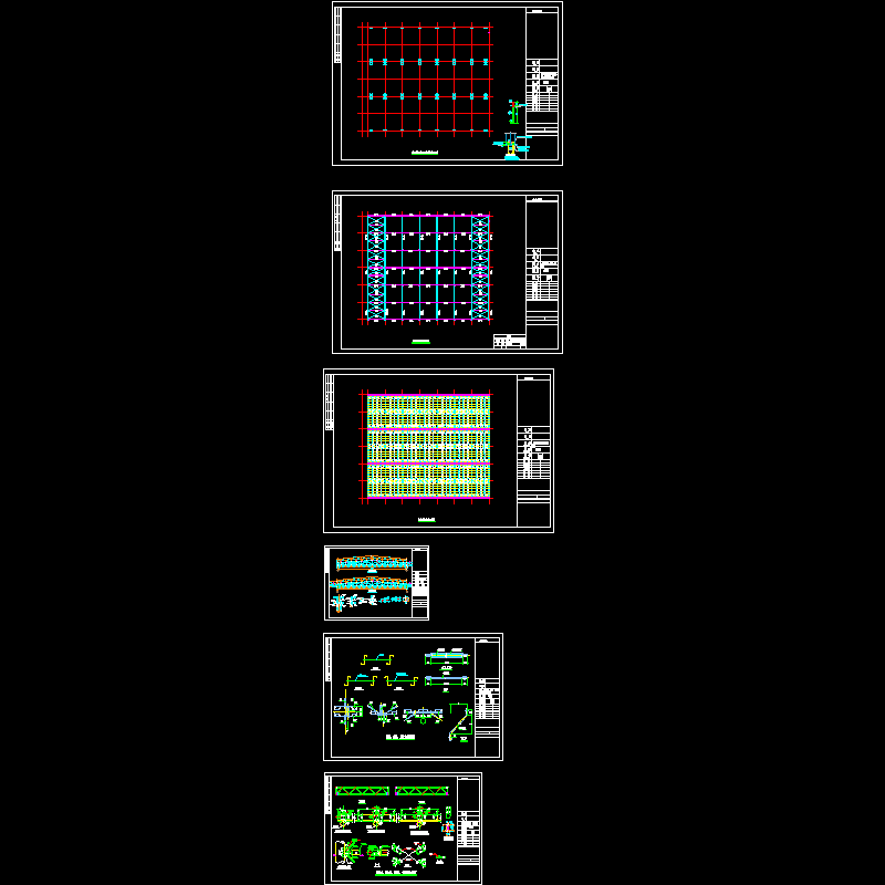 钢桁架屋盖结构CAD施工图纸 - 1