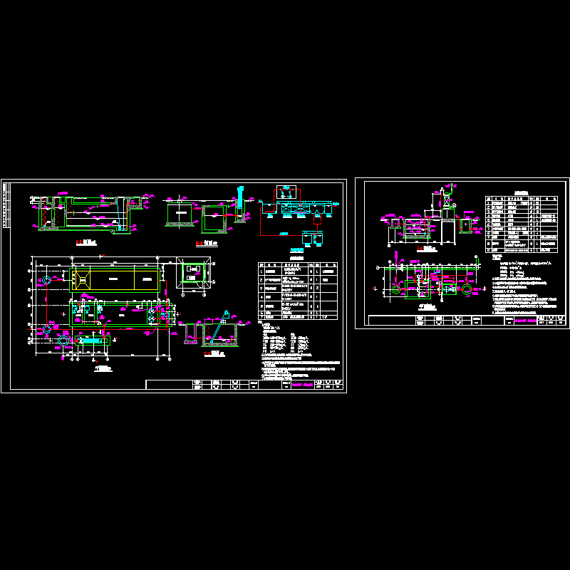 小区污水处理站CAD施工图纸 - 1
