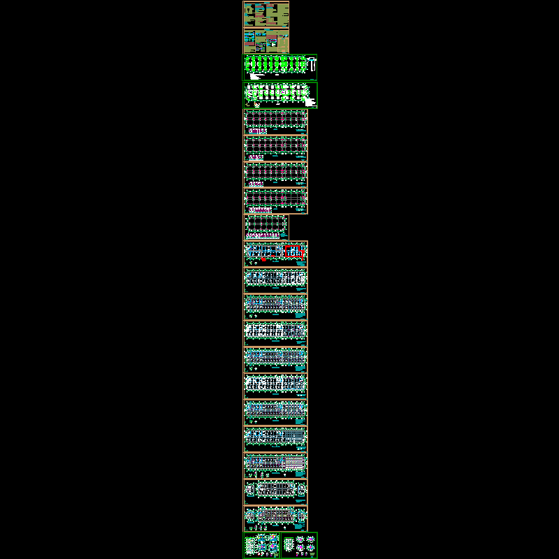 地上6层局部5层框架办公楼结构CAD施工图纸 - 1