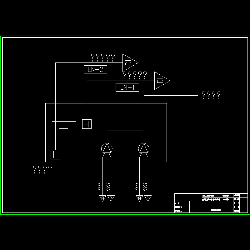 水泵监控原理CAD图纸 - 1