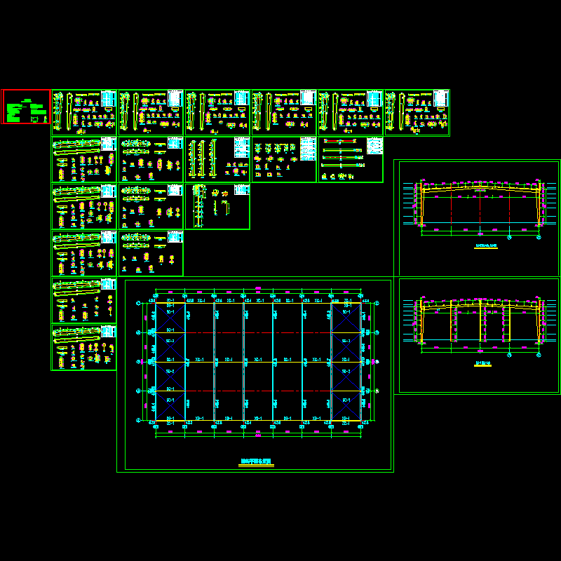 钢构厂房结构施工方案图纸（CAD、22张） - 1