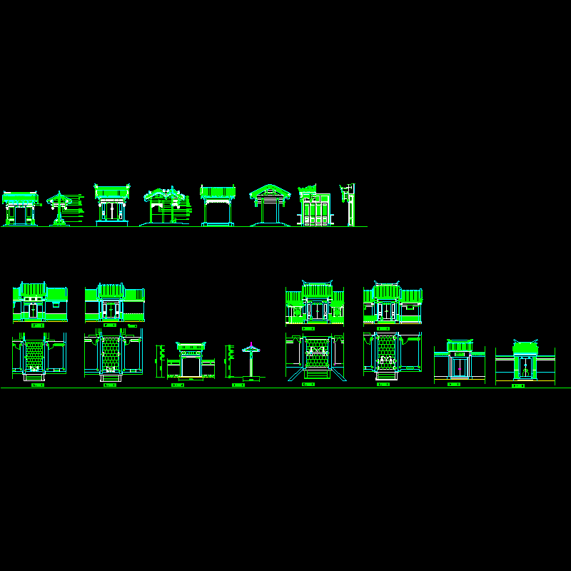 中式古典大门大样图纸_CAD - 1