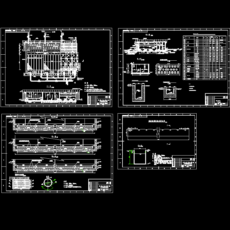 絮凝反应沉淀池工艺布置CAD图纸 - 1