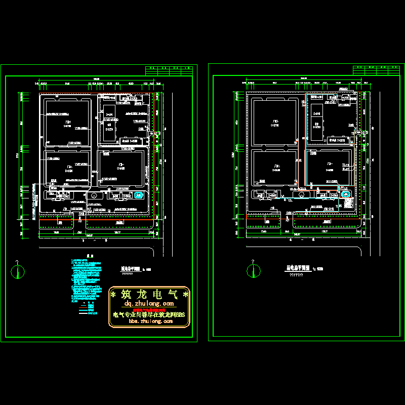 工业园总平面电气CAD图纸 - 1