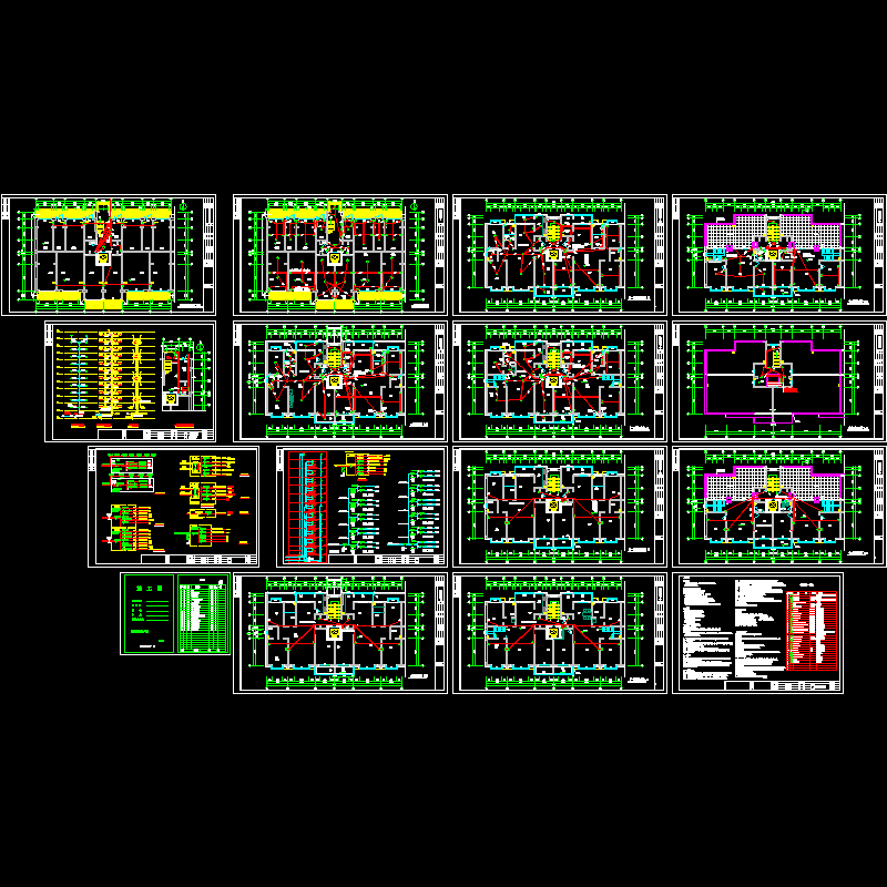 12层高层住宅楼电气CAD施工图纸 - 1