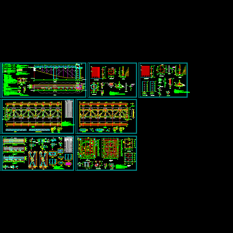 钢桁架带式输送机栈桥结构设计CAD施工图纸 - 1