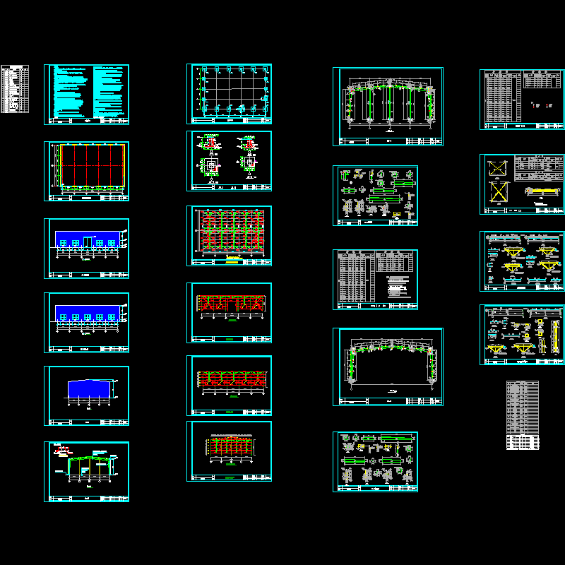 20m跨轻钢单层厂房建筑结构设计CAD施工图纸 - 1