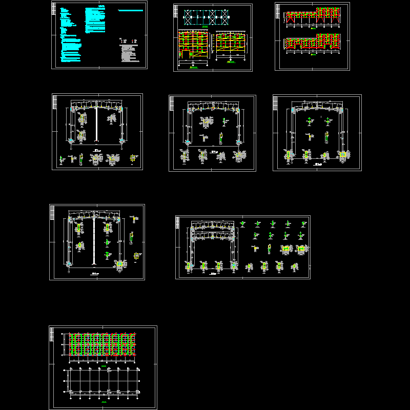 高低跨钢结构厂房CAD图纸 - 1