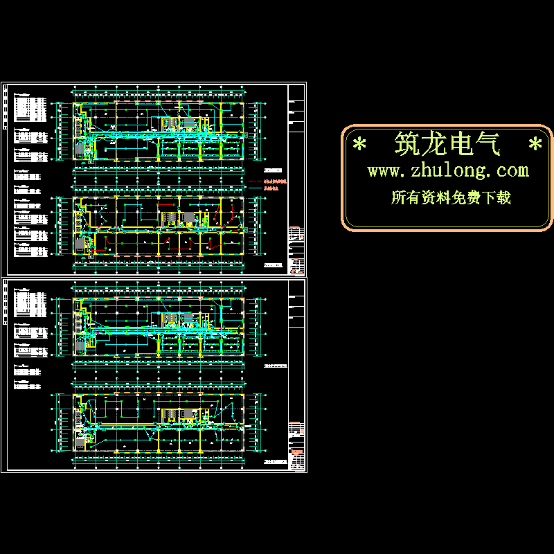 工程5号楼照明消防CAD图纸 - 1