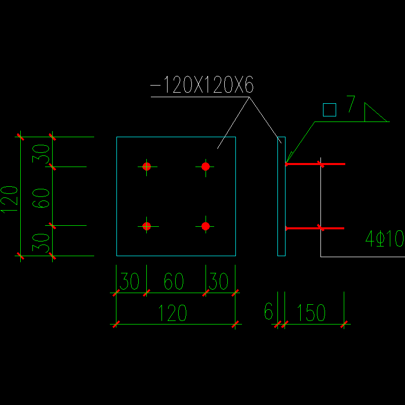 锚栓节点构造CAD详图纸 - 1