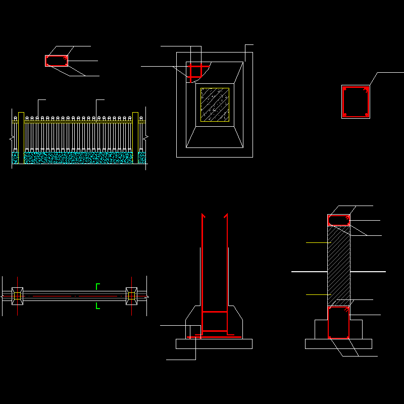 厂区围墙节点构造CAD详图纸 - 1
