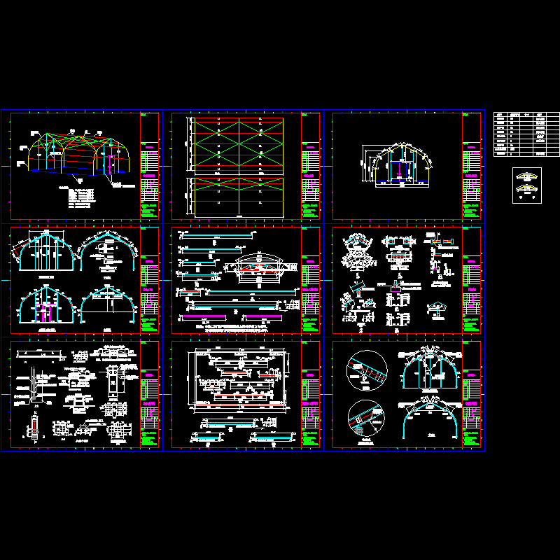 6米跨索膜厂房钢结构设计CAD图纸 - 1