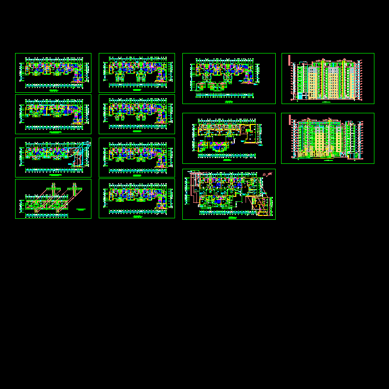 高层住宅楼建筑施工CAD图纸 - 1