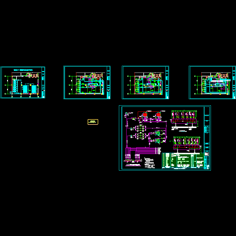 商业综合楼冷冻机房设计CAD详施工图纸 - 1