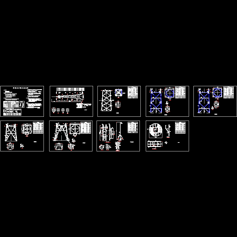 25m通信塔结构设计CAD施工图纸 - 1