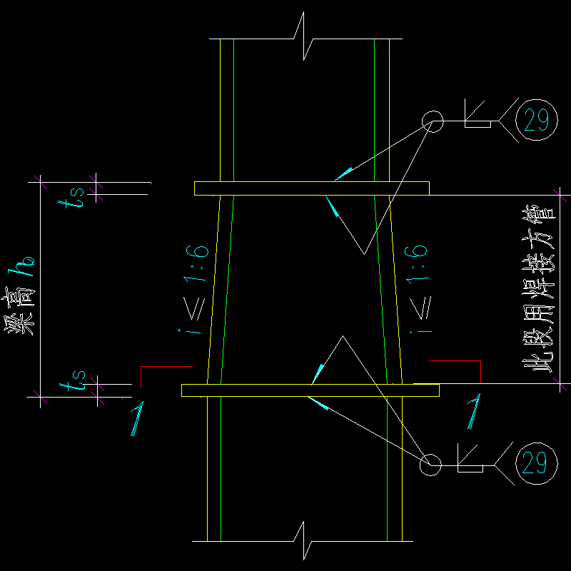 水平加劲隔板的节点构造CAD详图纸 - 1