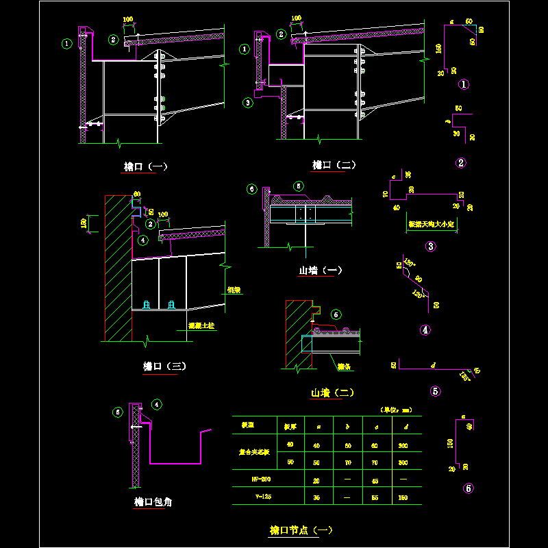 檐口节点构造CAD详图纸（一） - 1
