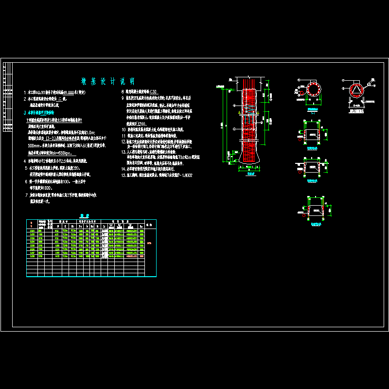 墩基础设计说明及大样 - 1