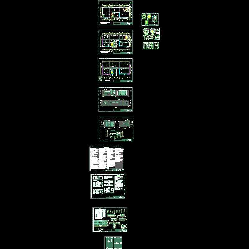 2层框架结构展示馆建筑施工CAD大样图 - 1