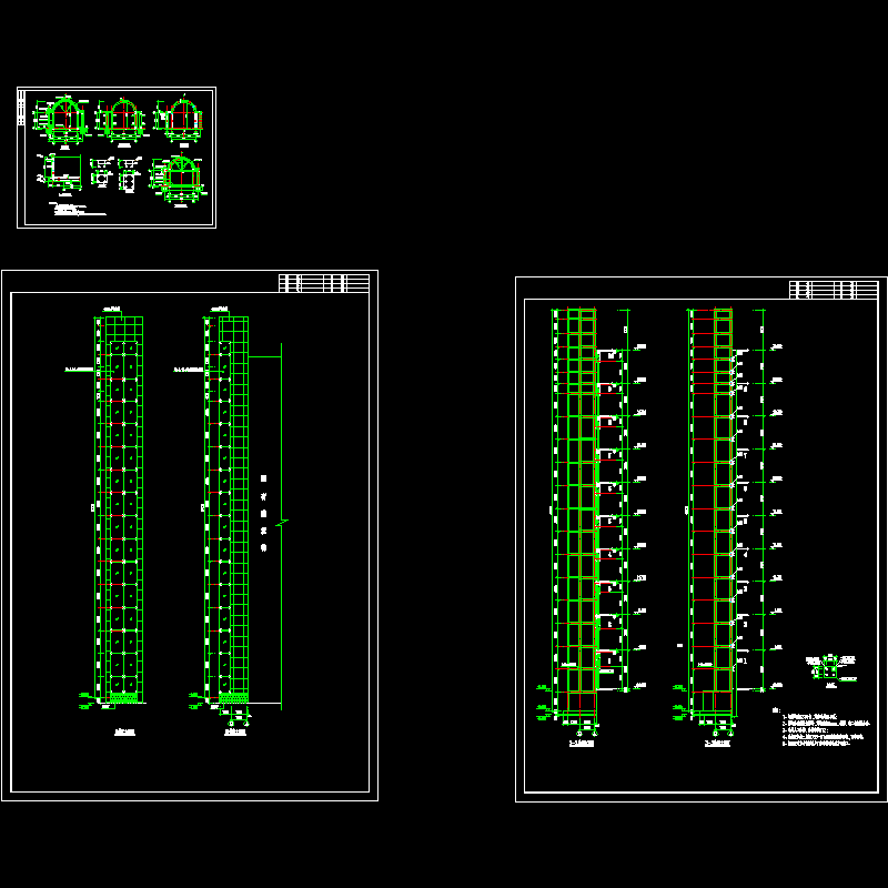 拉筋及钢管预埋件节点构造CAD详图纸 - 1