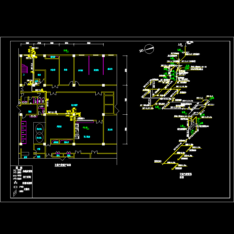 工商户燃气管道的设计CAD施工图纸 - 1