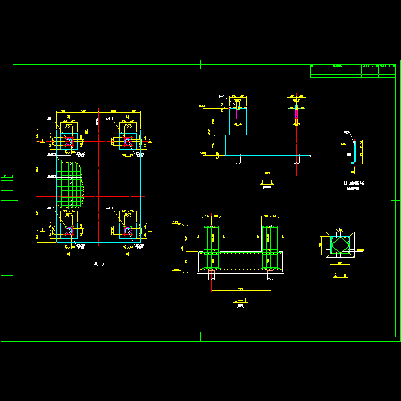 钢厂支架CAD详图纸 - 1