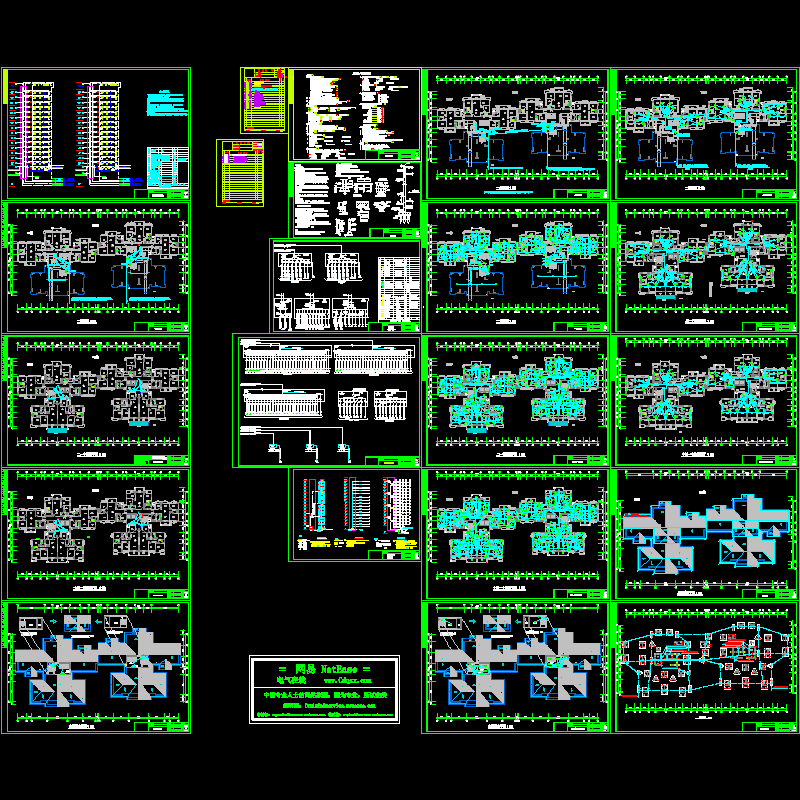 小区16层住宅楼全套强弱电CAD施工图纸 - 1