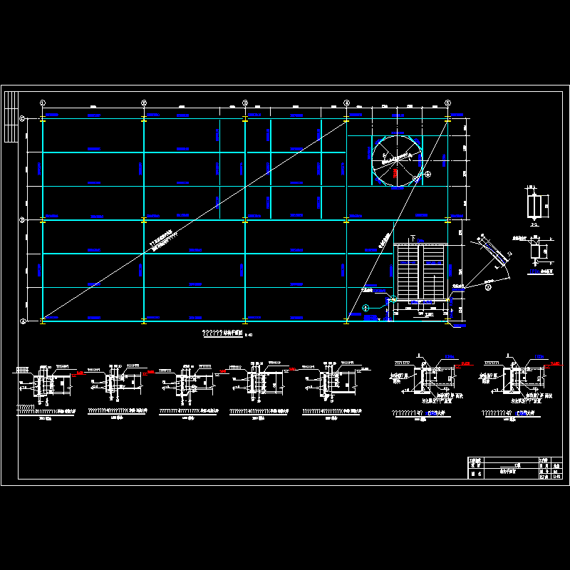 钢结构车间结构平面布置图纸及节点CAD详图纸 - 1