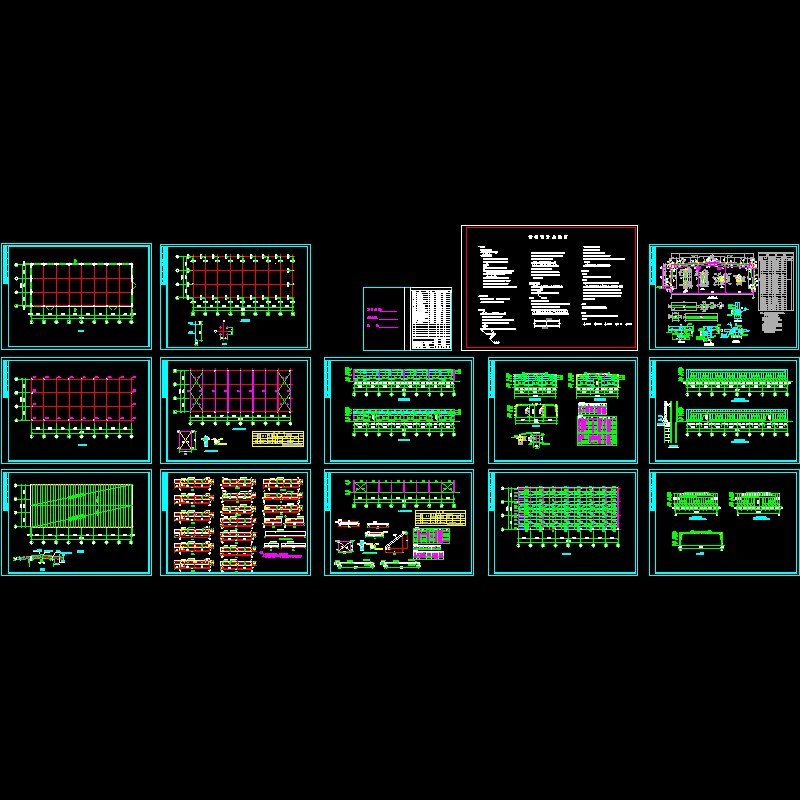 厂房结构CAD施工图纸 - 1