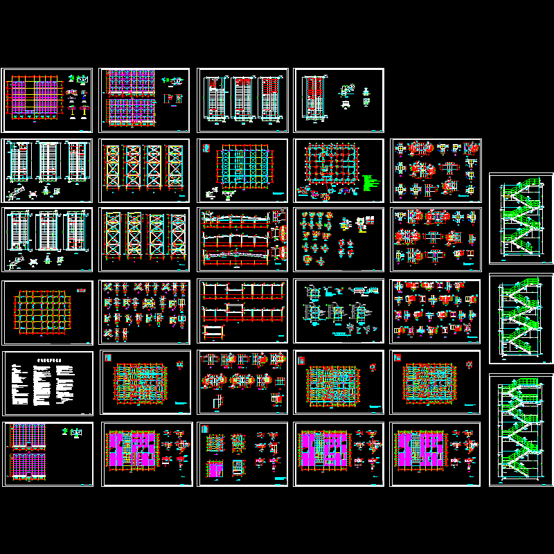 多层厂房结构设计CAD施工图纸 - 1