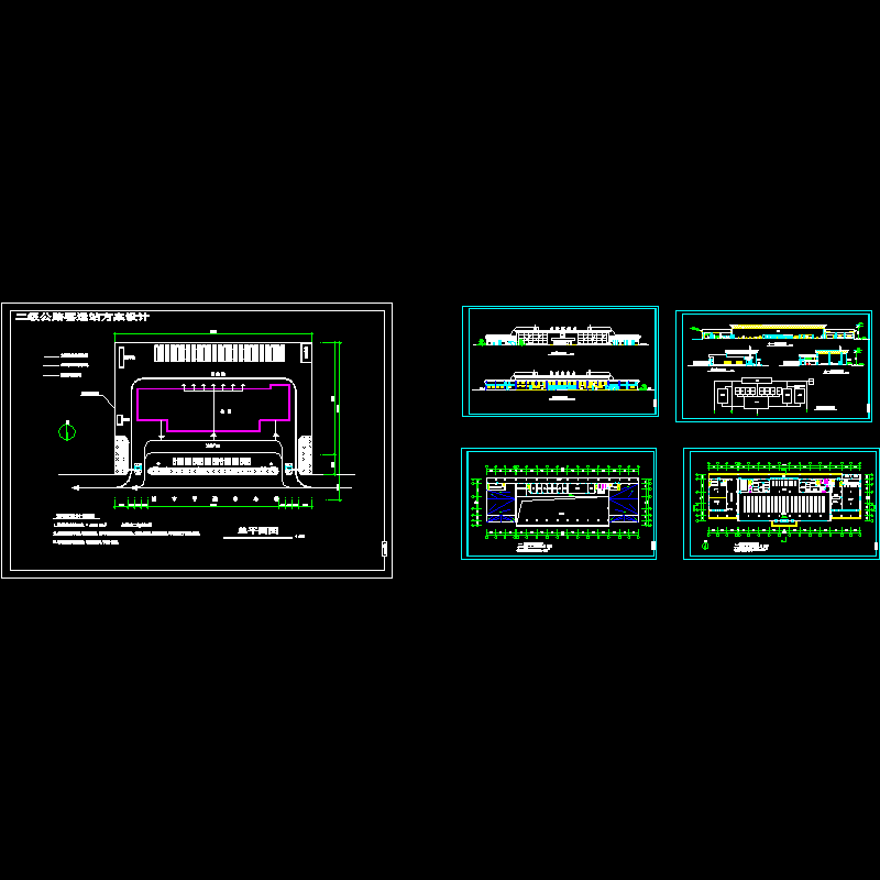二级公路客运站建筑施工方案图纸（CAD） - 1