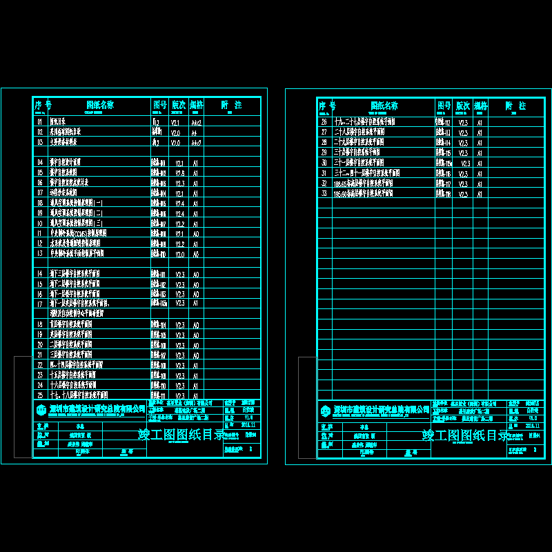 目1~2 图纸目录.dwg