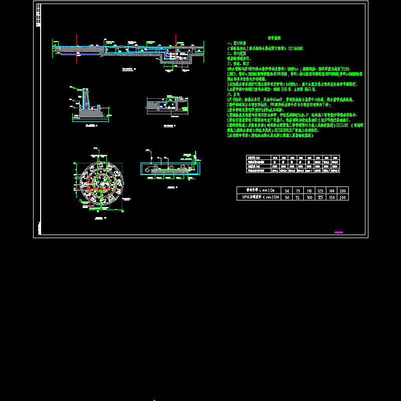 广场旱喷及水幕给排水CAD图纸 - 1