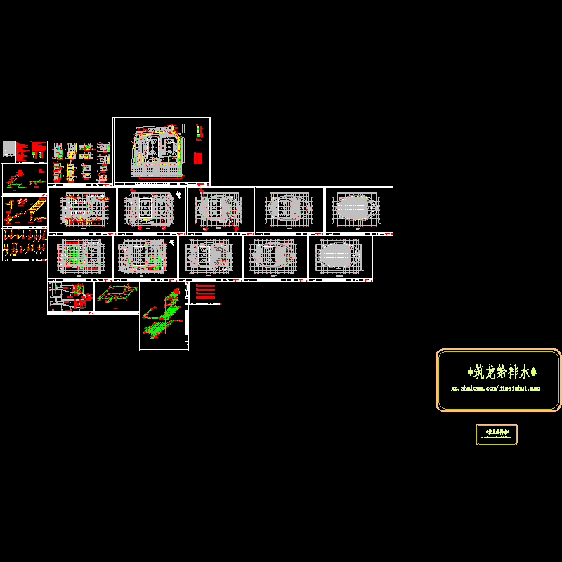 篮球场馆给排水CAD施工大样图 - 1