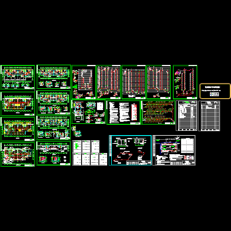 部队高层商住楼给排水CAD施工图纸及外网 - 1
