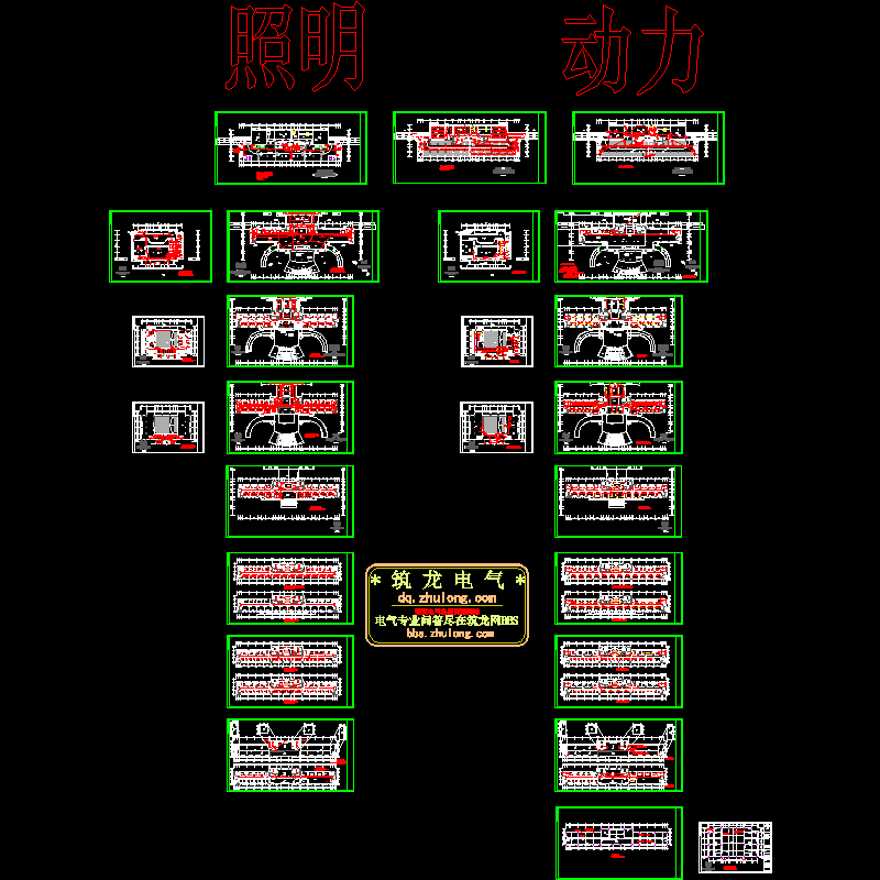 科技大厦强电平面CAD图纸 - 1