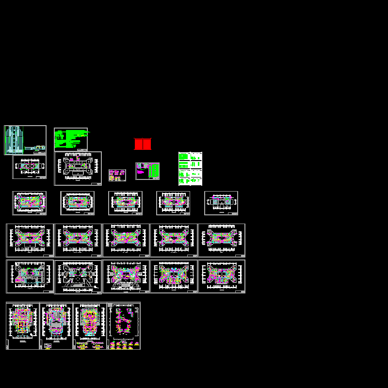 27层办公酒店综合楼暖通CAD施工图纸 - 1