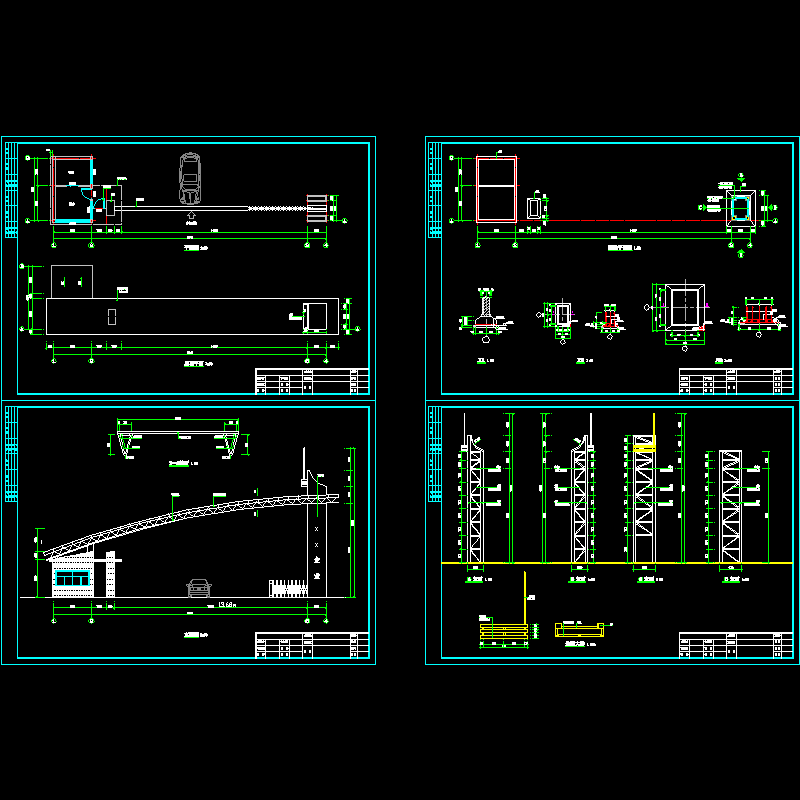 钢桁架大门结构CAD施工图纸 - 1